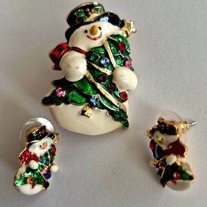 Festive Snowman Jewelry Set